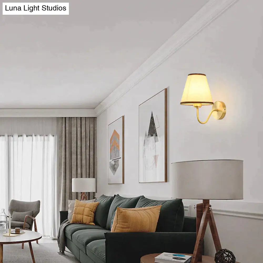 Retro-Style Living Room Background Wall Bedroom Headlights Full Copper Lamps