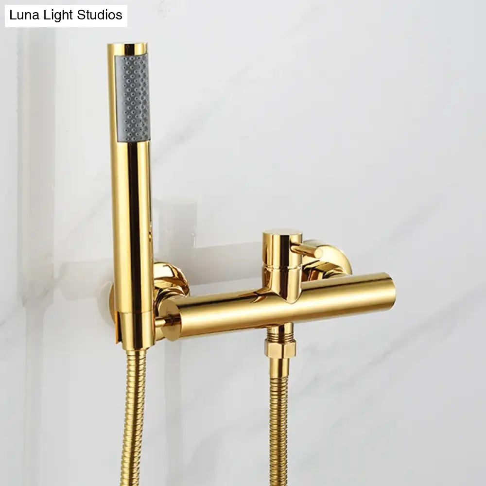 Rose Gold Bathroom Shower Faucet Set Wall Mounted Brush Gold Shower Faucet Black Bathroom Cold And Hot Bath And Shower