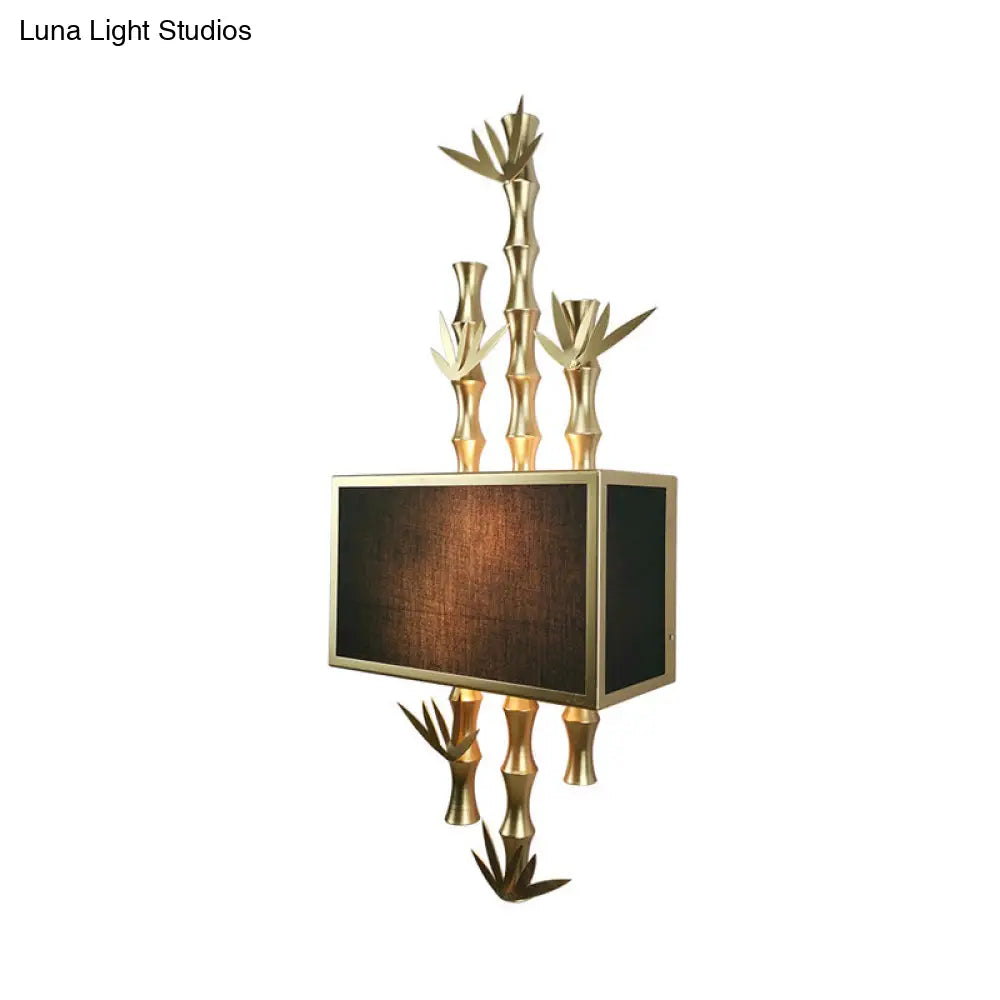 Rustic Metal Rectangle Sconce - 1 Light Wall Mounted Lamp For Living Room Black/White