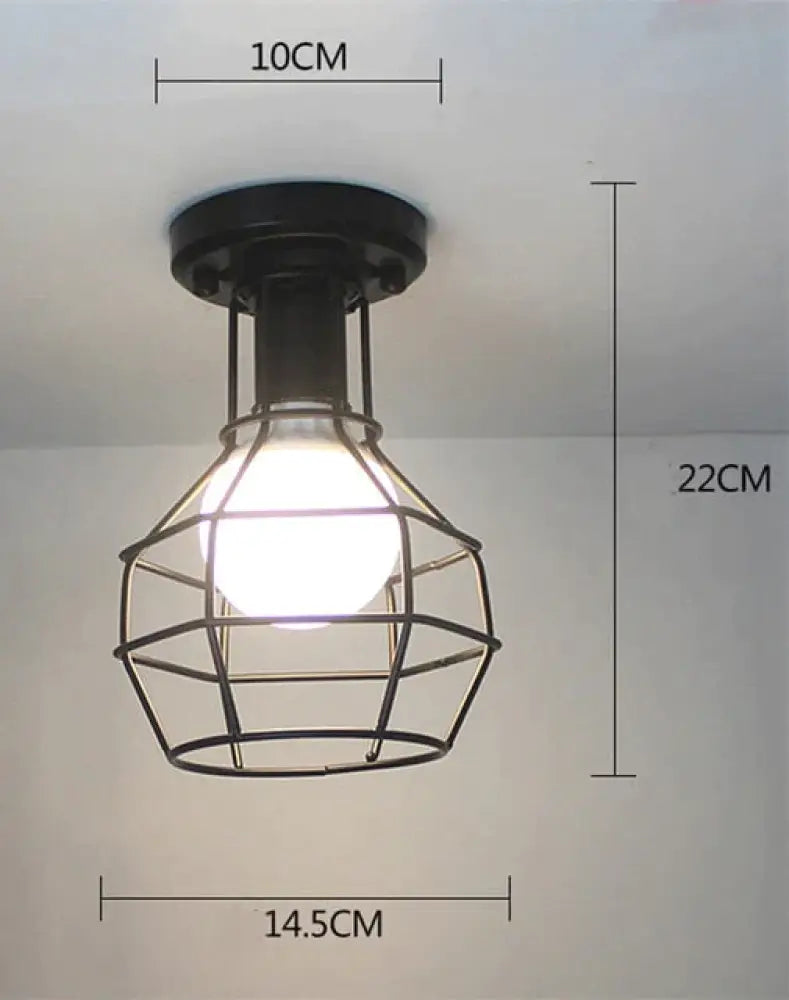 Scarlett Vintage Industrial Iron Cage Led Ceiling Lights 17 Ceiling