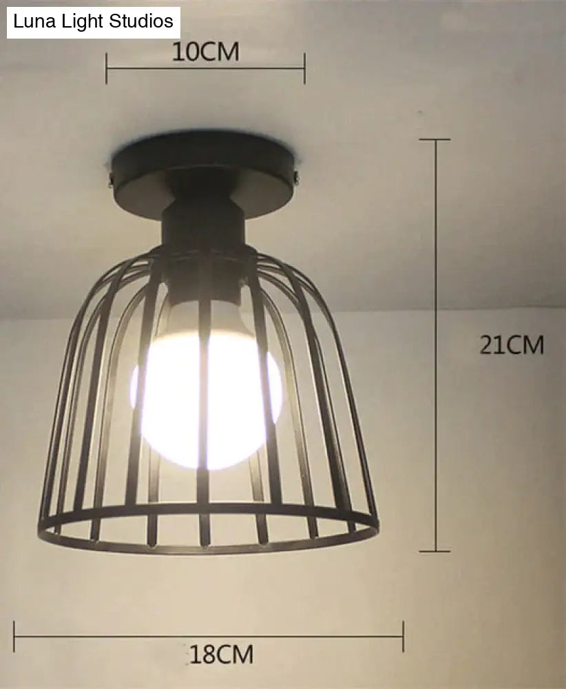 Scarlett Vintage Industrial Iron Cage Led Ceiling Lights Ceiling