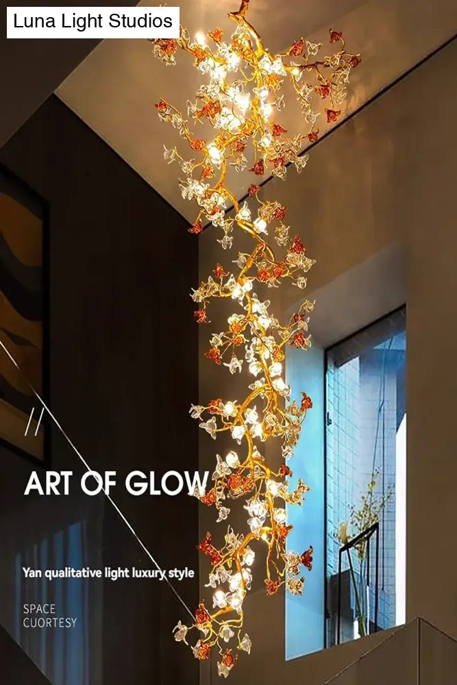 Selene Victorian Palm Crystal Chandelier Brass Pendant Light for Villa & Hotels chandelier