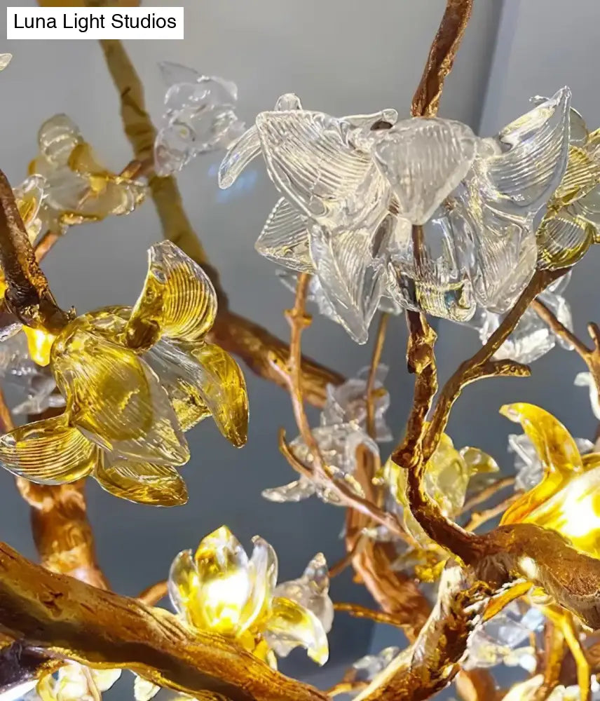 Selene Victorian Palm Crystal Chandelier Brass Pendant Light for Villa & Hotels chandelier