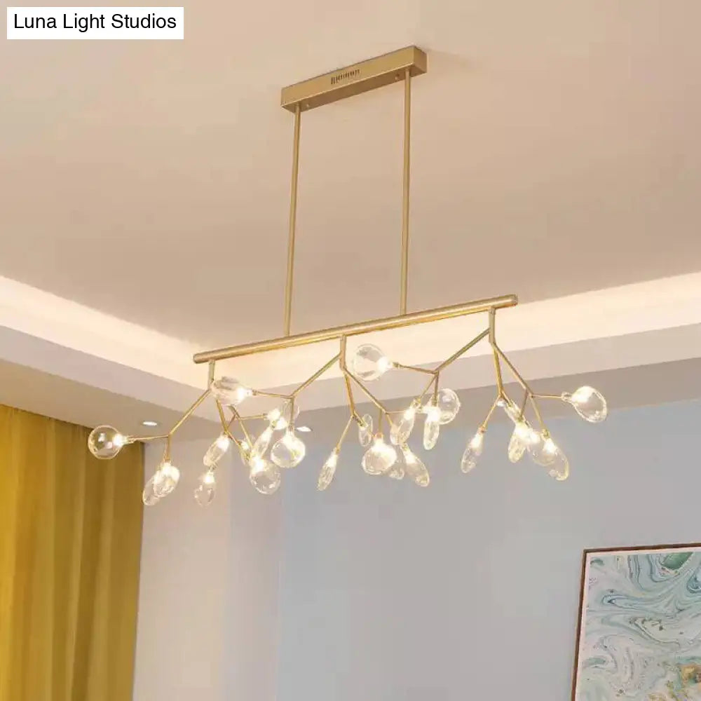 Sleek Firefly Pendant Light: Clear Glass Shade & Led Perfect For Dining Rooms Or Hanging Over An