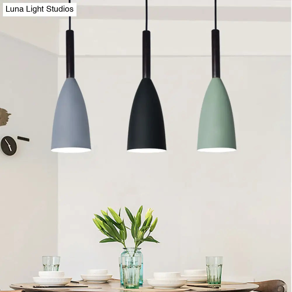 Sleek Metal Bottle Pendant Ceiling Light For Dining Room