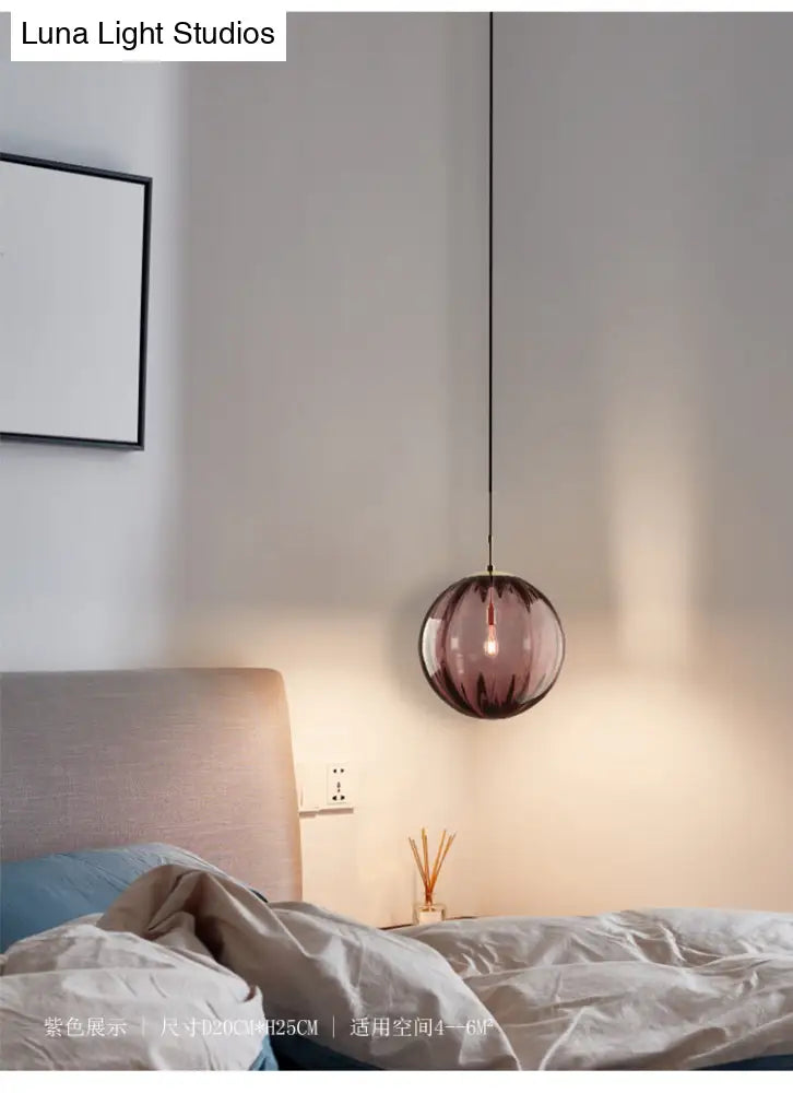 Sleek Ribbed Pendant Light: Modern Designer Hanging Lamp For Bedroom With 1 Light