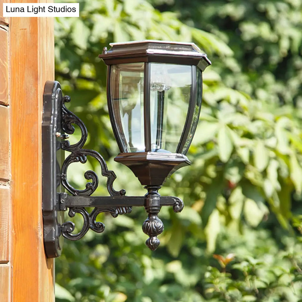 Solar Led Wall Lamp: Traditional Bell-Shaped Light Fixture For Backyard