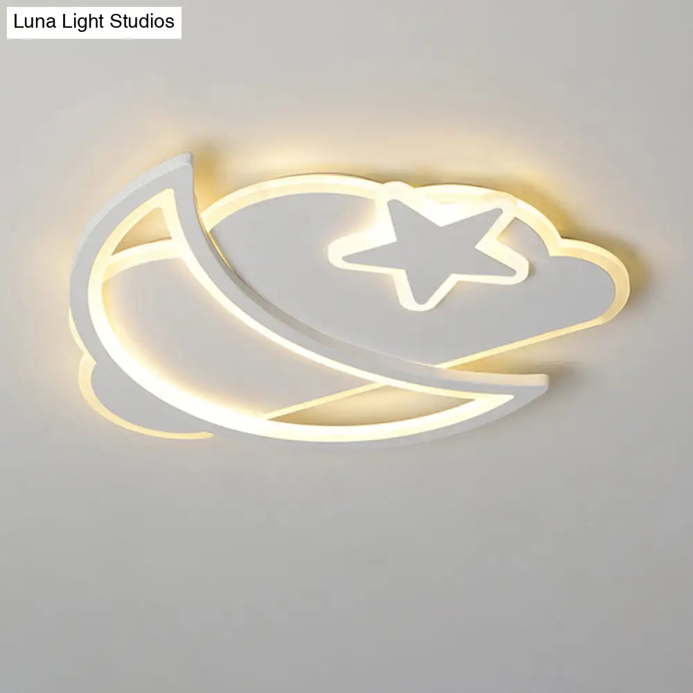 Ultrathin Nordic Led Ceiling Light For Bedroom - Moonlit Night Sky Design