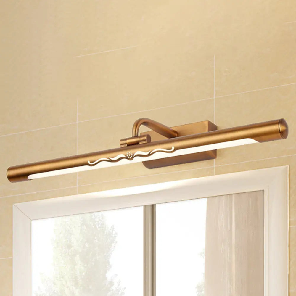 Vintage Linear Wall Mounted Led Vanity Light With Straight Arm - Bronze Finish
