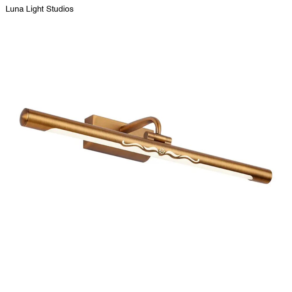 Vintage Linear Wall Mounted Led Vanity Light With Straight Arm - Bronze Finish