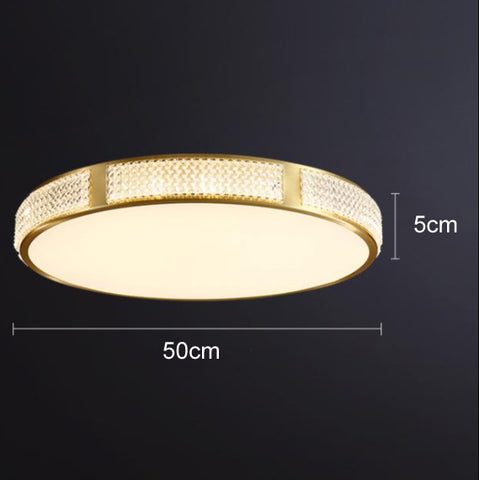 Modern Minimalist Copper Bedroom LED Ceiling Lamp