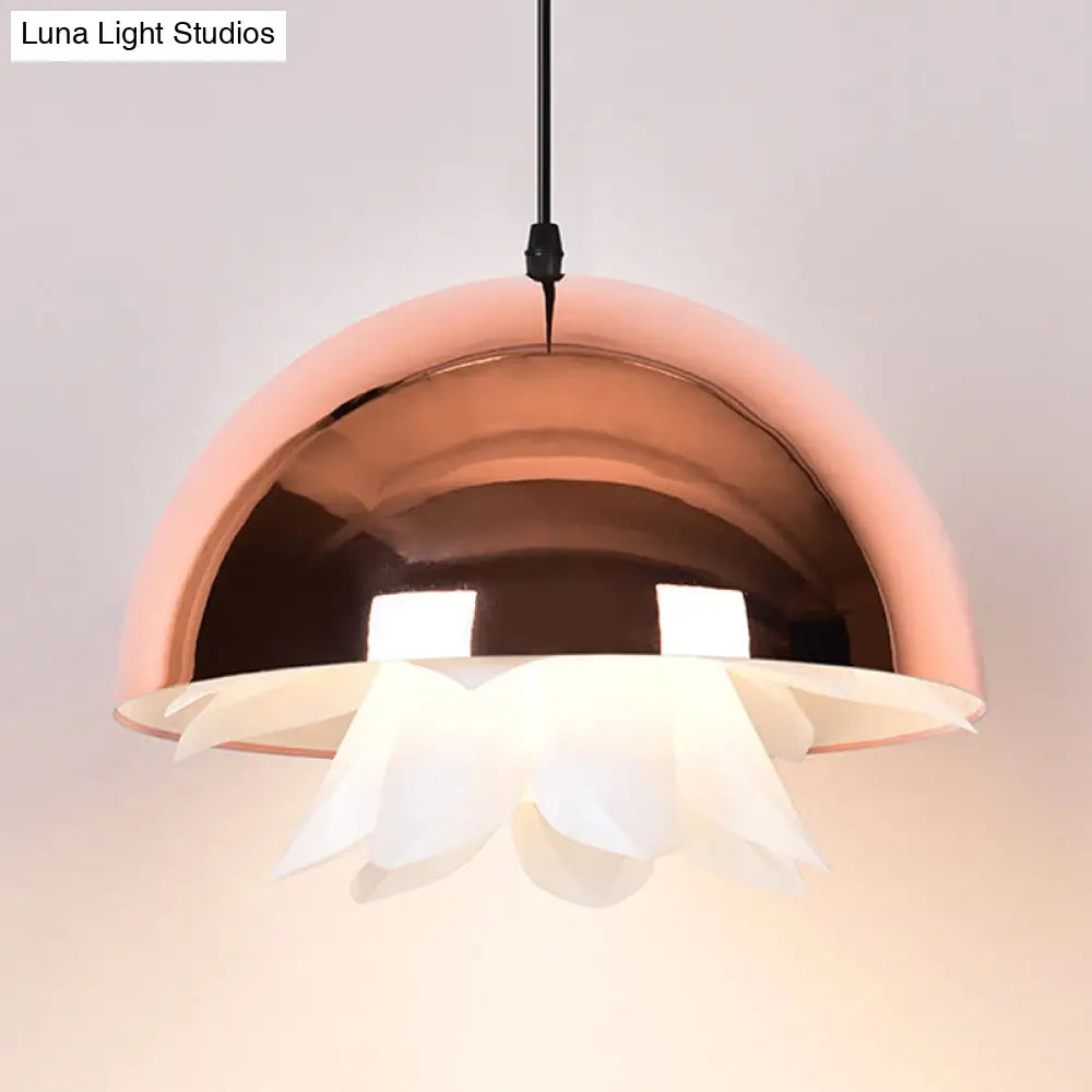 1-Bulb Suspended Pendant Light In Black/White/Gold For Kitchen - Warehouse Jellyfish Iron Ceiling