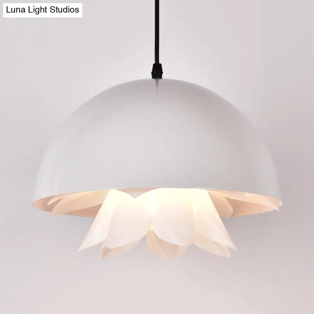 1-Bulb Suspended Pendant Light In Black/White/Gold For Kitchen - Warehouse Jellyfish Iron Ceiling
