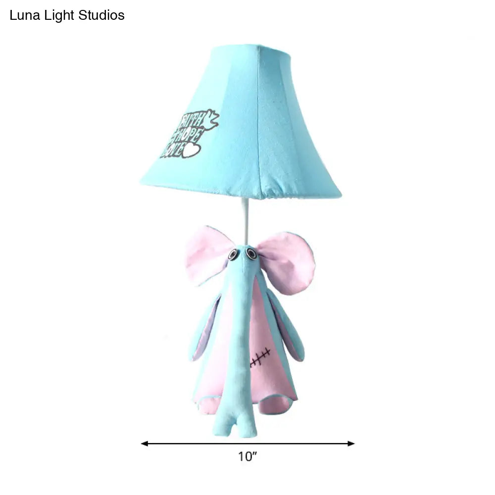 1-Head Cartoon Animal Desk Lamp For Kids Bedroom - Soft Fabric Reading Light