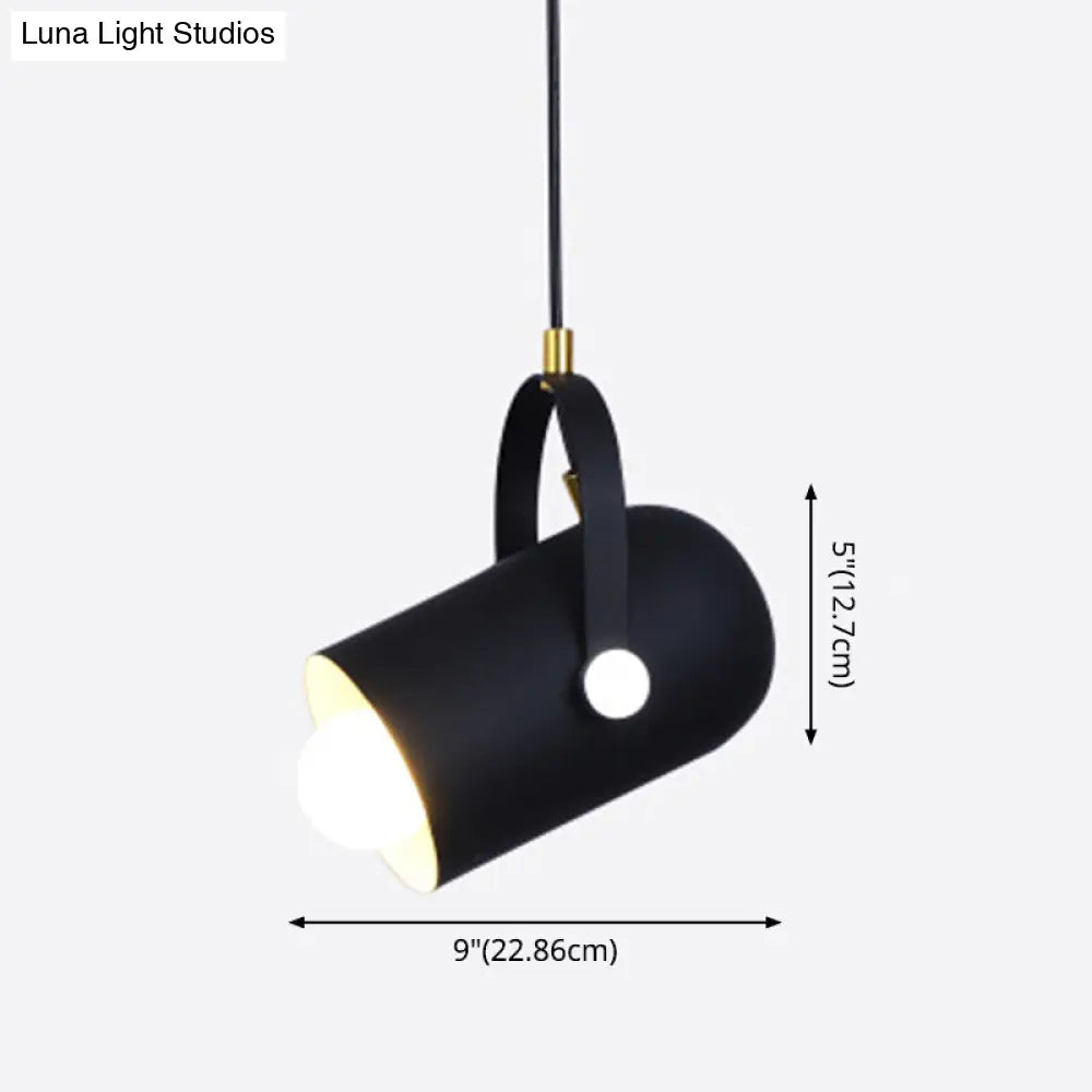 Cylindrical Metal Spotlight Pendant Lighting With Adjustable Handle - Commercial Grade