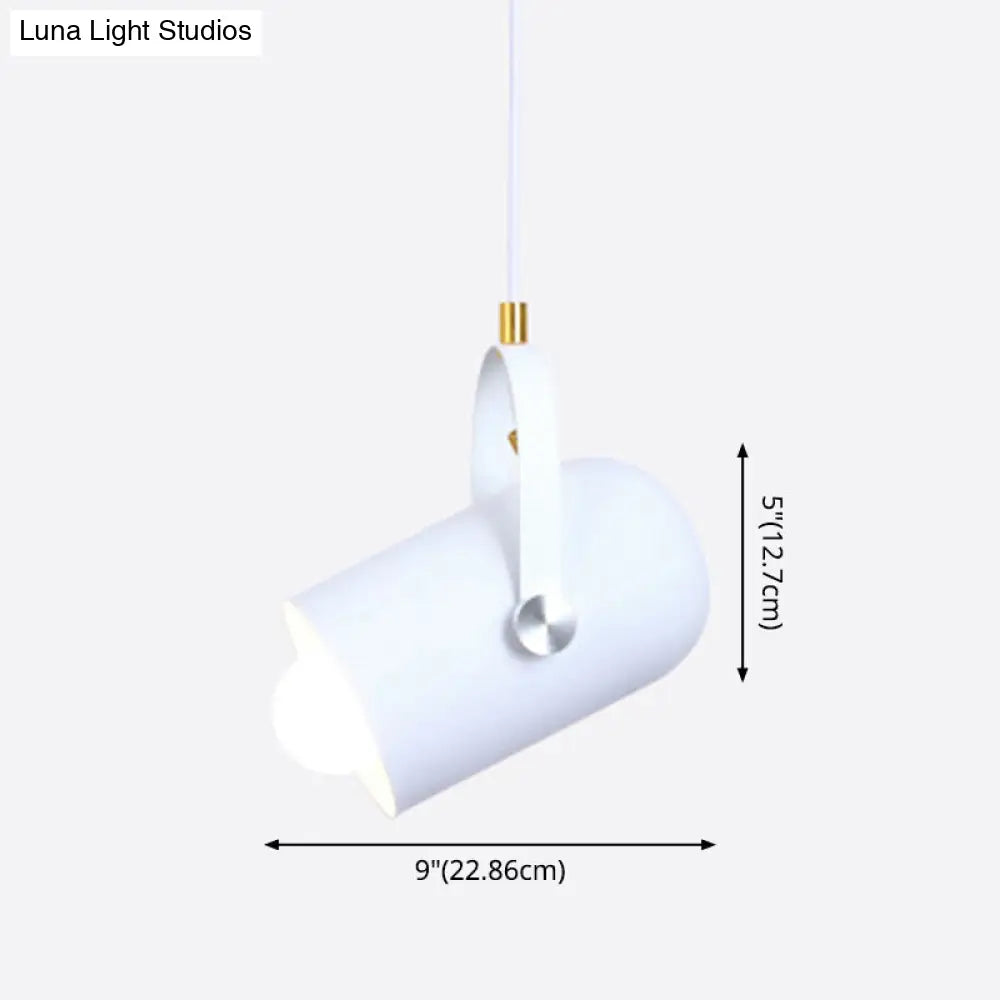 1-Head Metal Pendant Spotlight With Adjustable Handle - Commercial Macaron Lighting