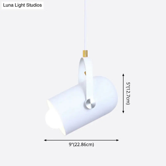 1-Head Metal Pendant Spotlight With Adjustable Handle - Commercial Macaron Lighting