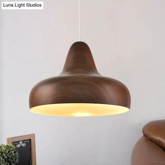 1-Light Warehouse Onion Aluminum Pendant - White/Coffee/Wood Ideal For Dining Room Coffee
