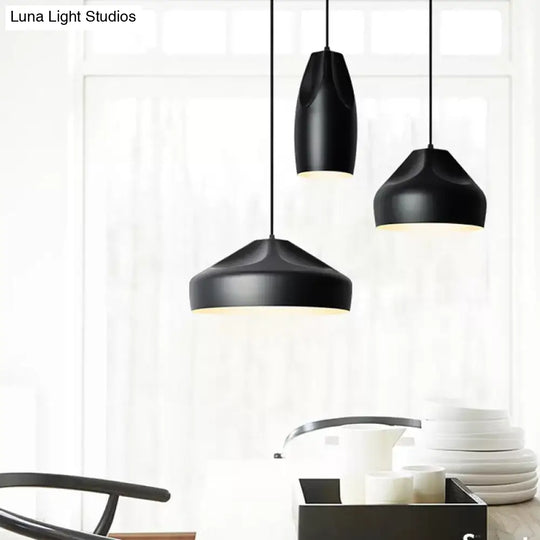 1-Light Bakery Pendant Light With Macaron Black/Yellow/Green Hanging Kit & Aluminum Shade