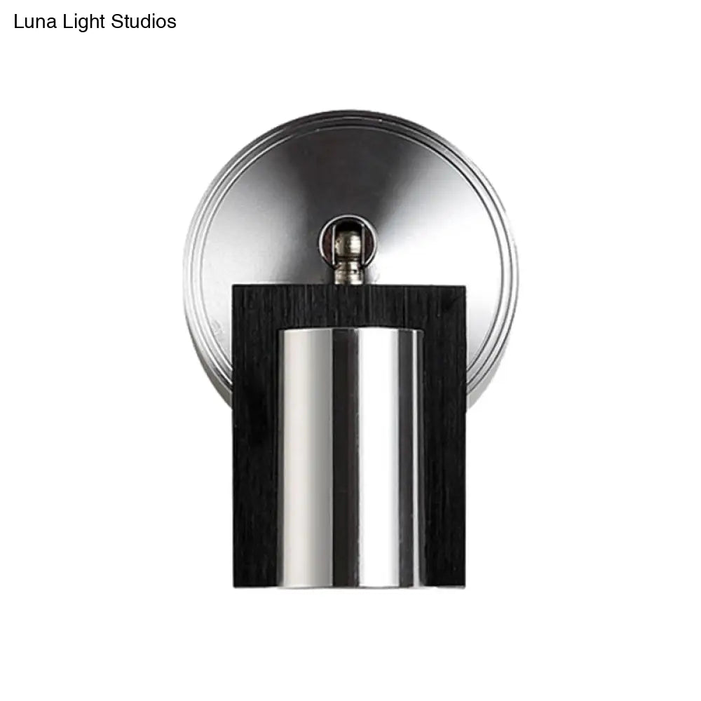 1-Light Bedroom Wall Sconce In Black With Metal Shade Warm/White Lighting