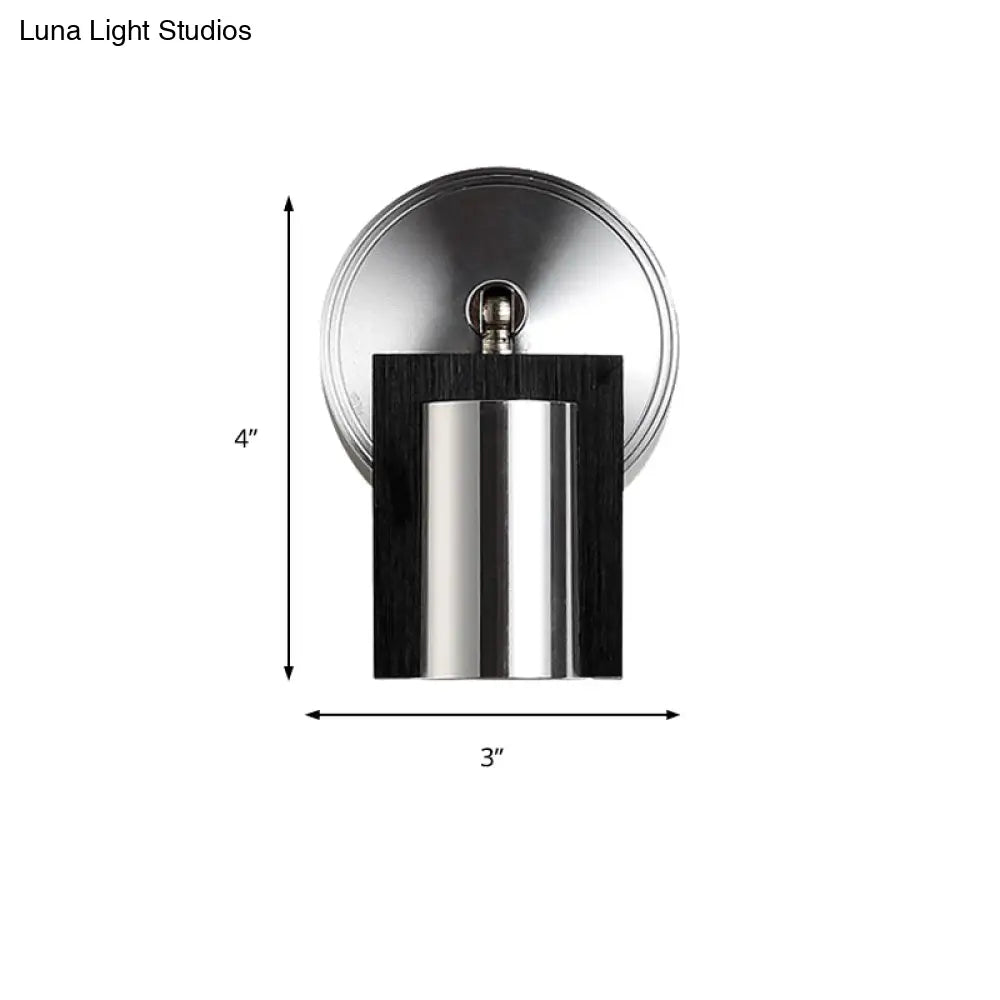 1-Light Bedroom Wall Sconce In Black With Metal Shade Warm/White Lighting