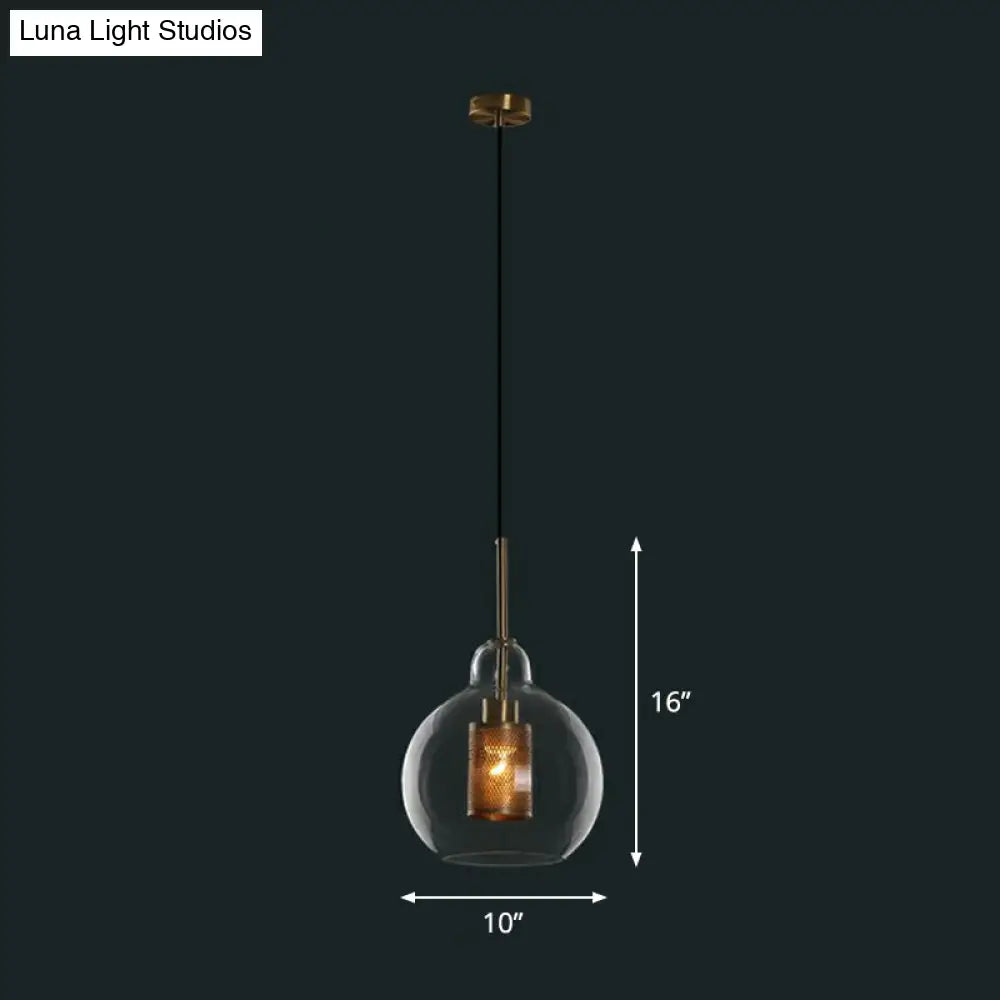 Sleek Hanging Restaurant Pendant Light Fixture - Clear Glass Shade Simplicity 1 Bulb / F