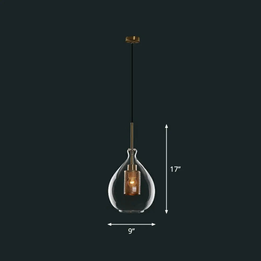 1-Light Clear Glass Shade Pendant - Simple And Stylish Hanging Light Fixture For Restaurants / B