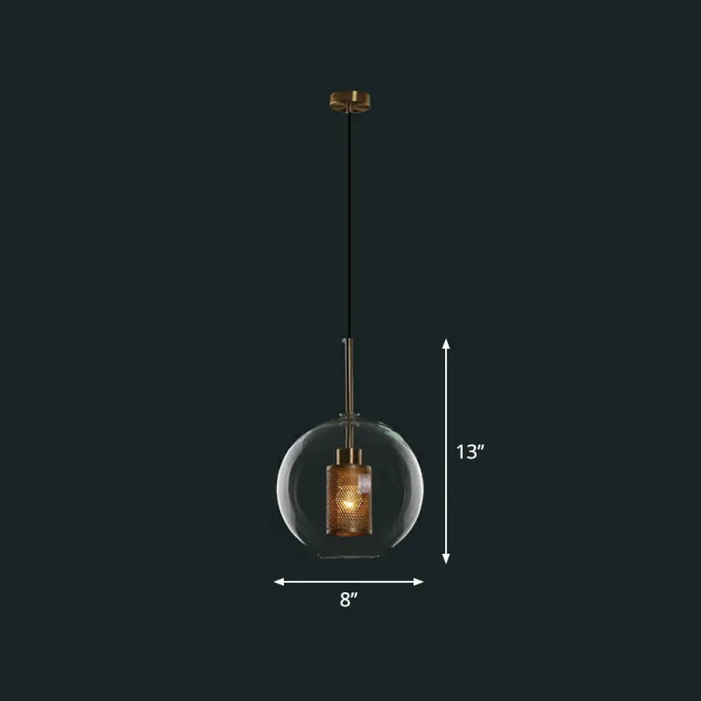 1-Light Clear Glass Shade Pendant - Simple And Stylish Hanging Light Fixture For Restaurants / D