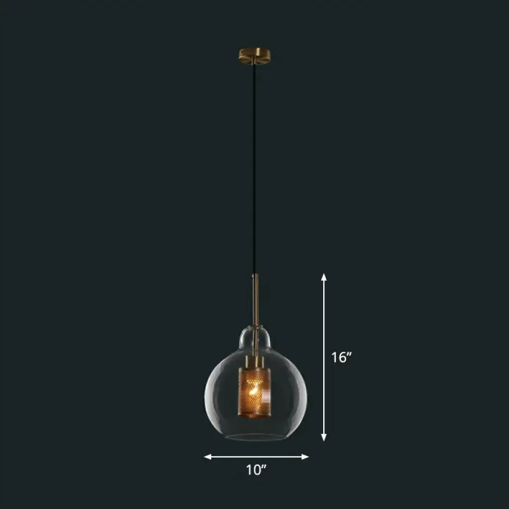 1-Light Clear Glass Shade Pendant - Simple And Stylish Hanging Light Fixture For Restaurants / F