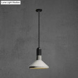 1-Light Industrial Conic Shade Hanging Cement Pendant Lamp In Wood/Red/Black Finish - Ideal For
