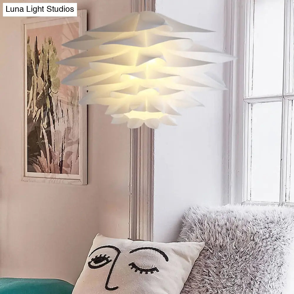 Modern Lotus Acrylic Shade Ceiling Pendant Light - 1-Light Bedroom Suspension With Adjustable