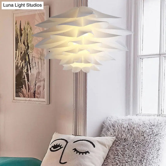 Modern Lotus Acrylic Shade Ceiling Pendant Light - 1-Light Bedroom Suspension With Adjustable