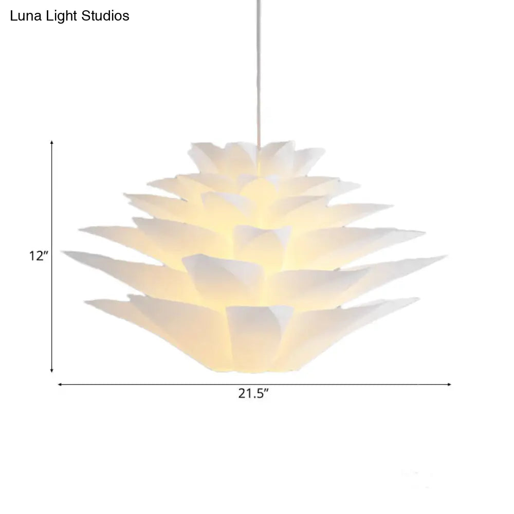 Modern Lotus Acrylic Shade Ceiling Pendant Light - 1-Light Bedroom Suspension With Adjustable