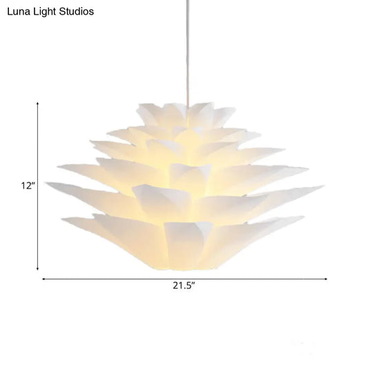 Modern Lotus Acrylic Shade Ceiling Pendant Light - 1-Light Bedroom Suspension With Adjustable