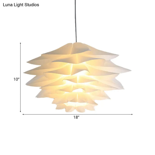 Modern Lotus Acrylic Shade Ceiling Pendant Light - 1-Light Bedroom Suspension With Adjustable