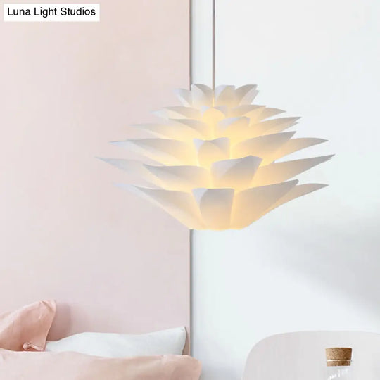 Modern Lotus Acrylic Shade Ceiling Pendant Light - 1-Light Bedroom Suspension With Adjustable