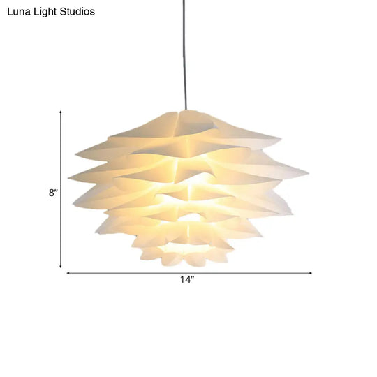 Modern Lotus Acrylic Shade Ceiling Pendant Light - 1-Light Bedroom Suspension With Adjustable