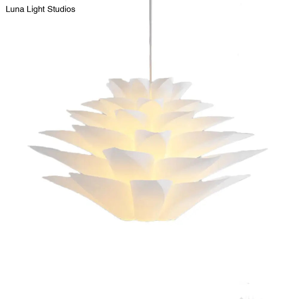 Modern Lotus Acrylic Shade Ceiling Pendant Light - 1-Light Bedroom Suspension With Adjustable