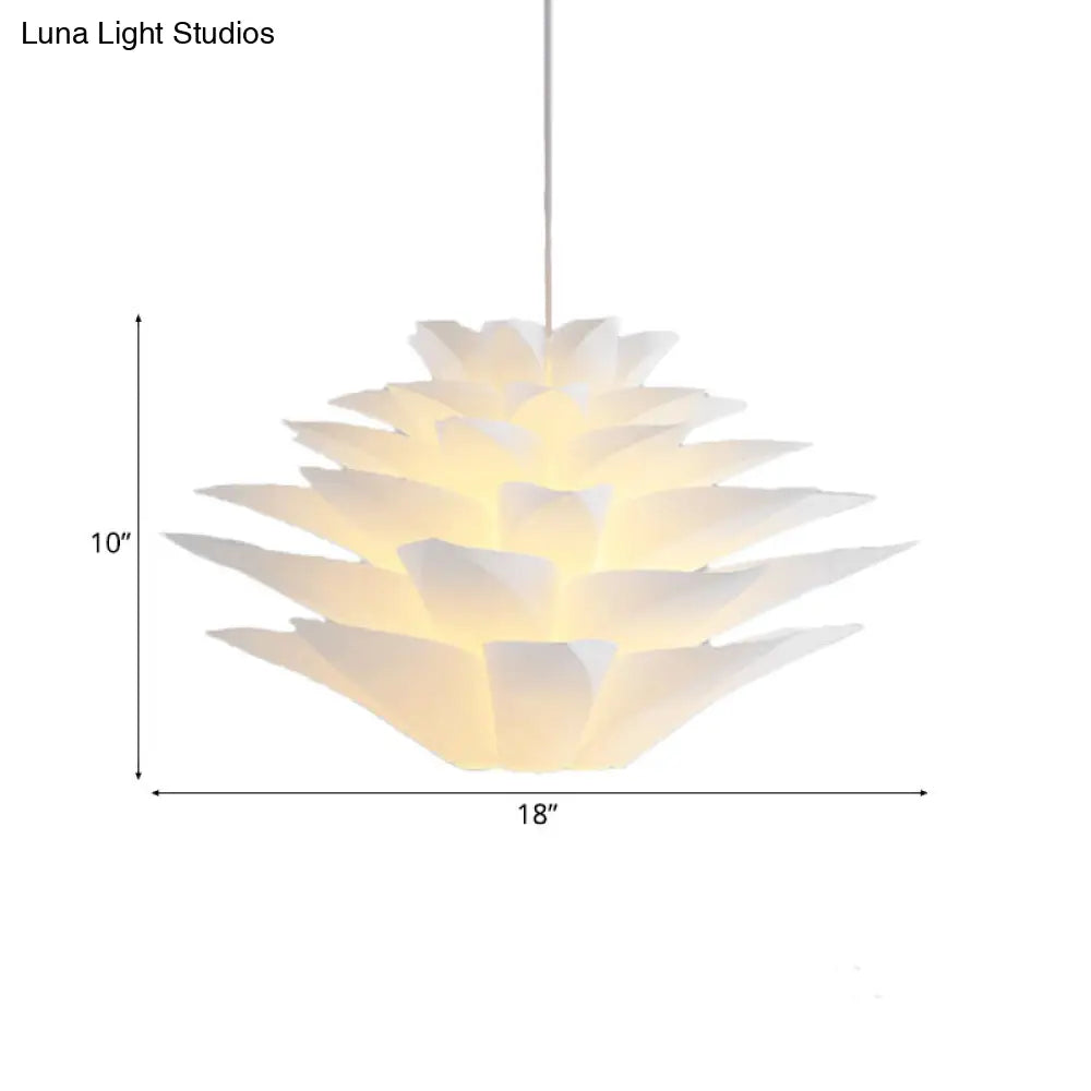 Modern Lotus Acrylic Shade Ceiling Pendant Light - 1-Light Bedroom Suspension With Adjustable