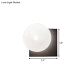 1 Light Modern Wall Sconce With White Glass Shade Black Ball Mounted Fixture