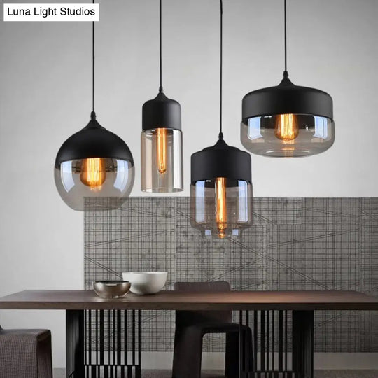 1 Light Pendant Lighting Retro Industrial Style Glass Ceiling Lights For Restaurant