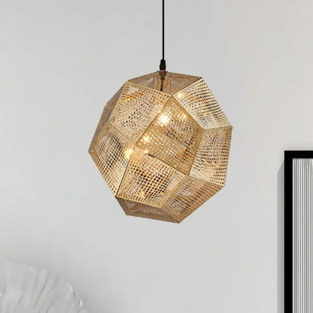 10’/12.5’/19’W Faceted Globe Pendant Light - Contemporary Metal 1 Sliver/Gold/Rose Gold / 12.5’