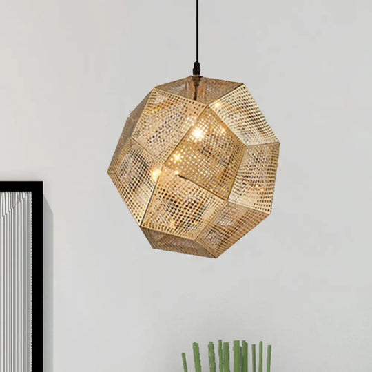 10’/12.5’/19’W Faceted Globe Pendant Light - Contemporary Metal 1 Sliver/Gold/Rose Gold / 19’