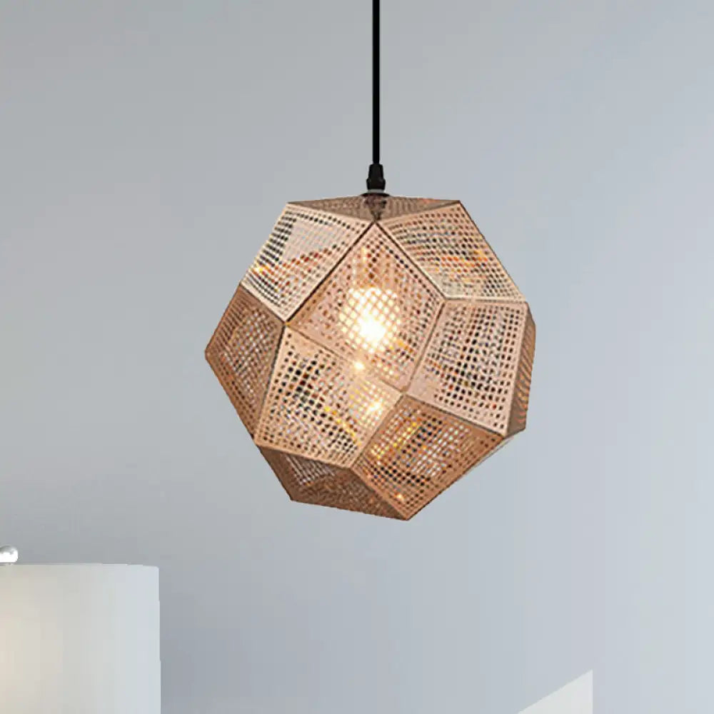 10’/12.5’/19’W Faceted Globe Pendant Light - Contemporary Metal 1 Sliver/Gold/Rose Gold Rose / 10’