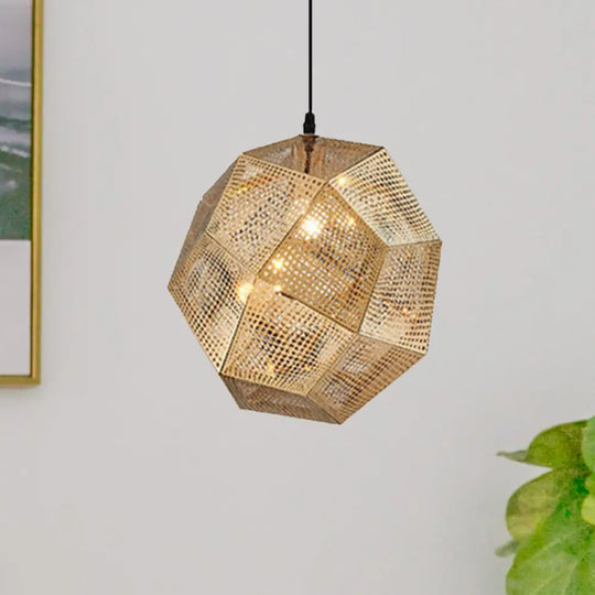 10’/12.5’/19’W Faceted Globe Pendant Light - Contemporary Metal 1 Sliver/Gold/Rose Gold / 10’