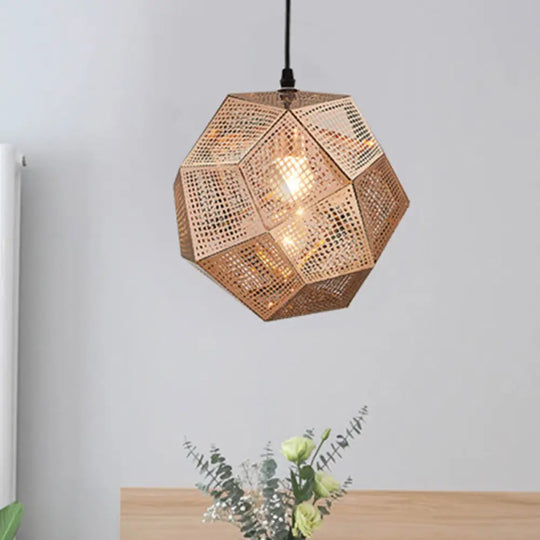 10’/12.5’/19’W Faceted Globe Pendant Light - Contemporary Metal 1 Sliver/Gold/Rose Gold Rose / 12.5’