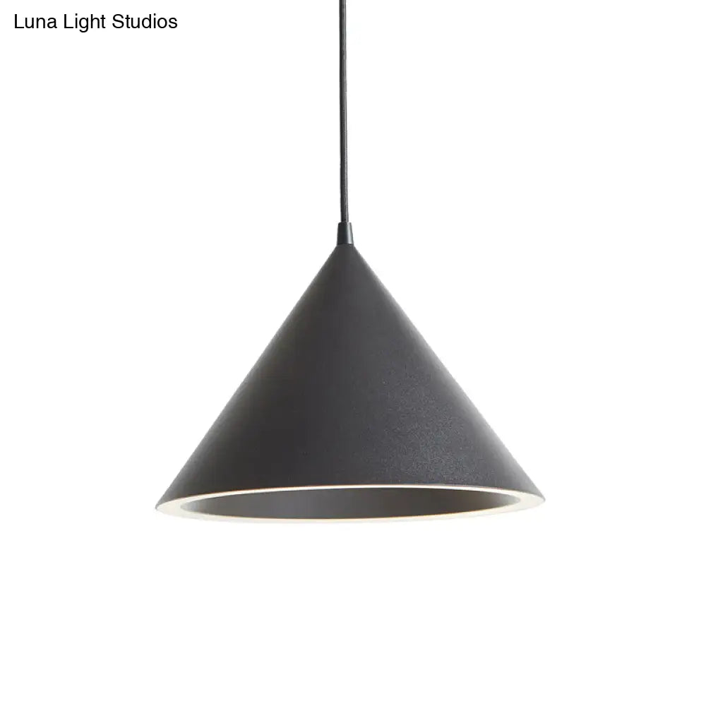 10’/12.5’ Diameter 1 Light Conical Hanging Lamp Nordic Stylish Black/Blue Metal Pendant Over Table