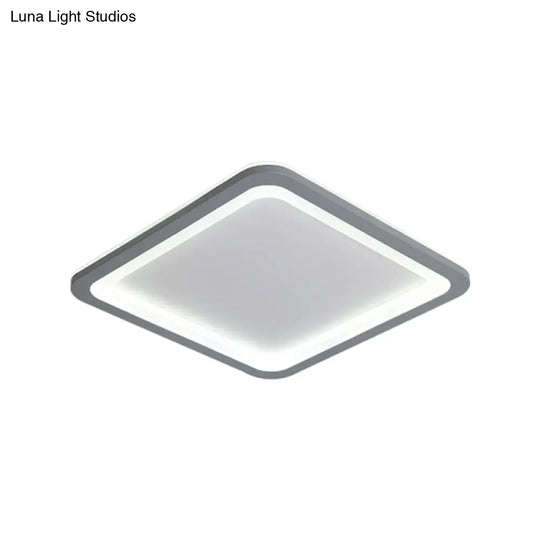 10’/14.5’/19’ Modern Style Grey Square Box Flush Light Acrylic Led Ceiling Lamp – Warm/White