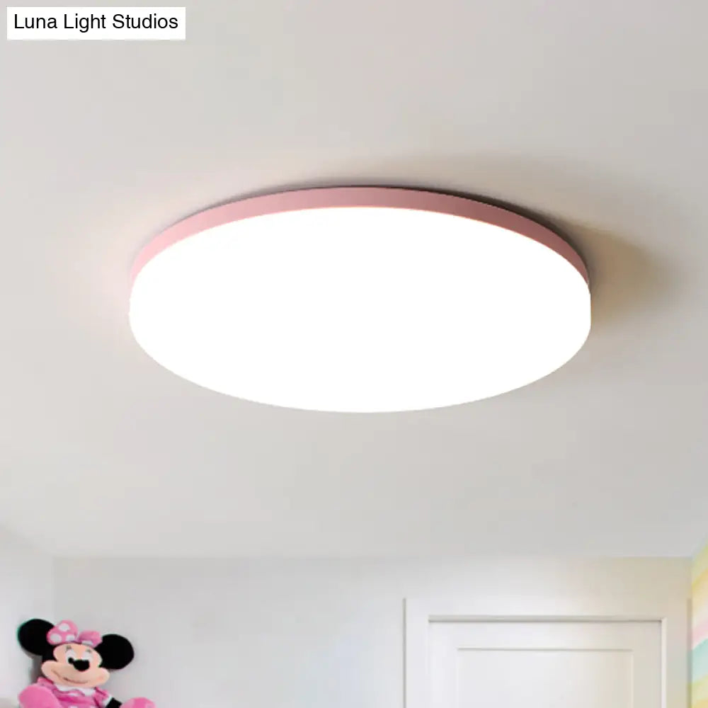 10/15/19 W Macaron Metal Flush Ceiling Lamp In Green Pink White Or Yellow - Indoor Lighting / 10