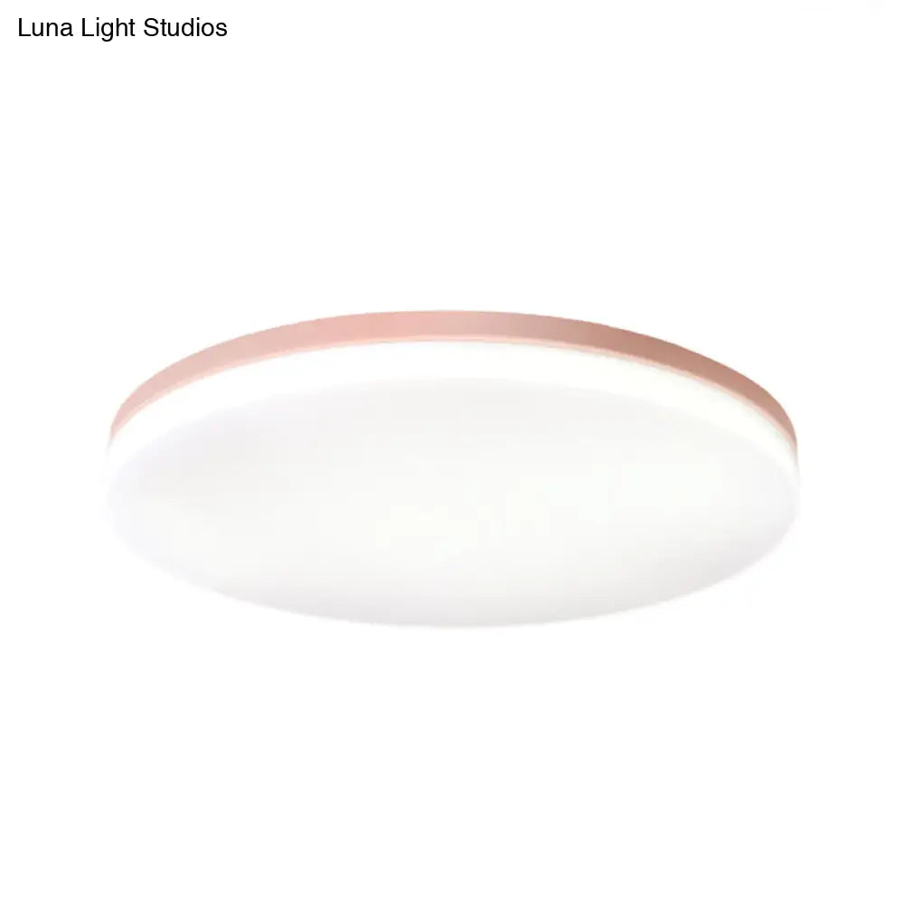 10/15/19 W Macaron Metal Flush Ceiling Lamp In Green Pink White Or Yellow - Indoor Lighting